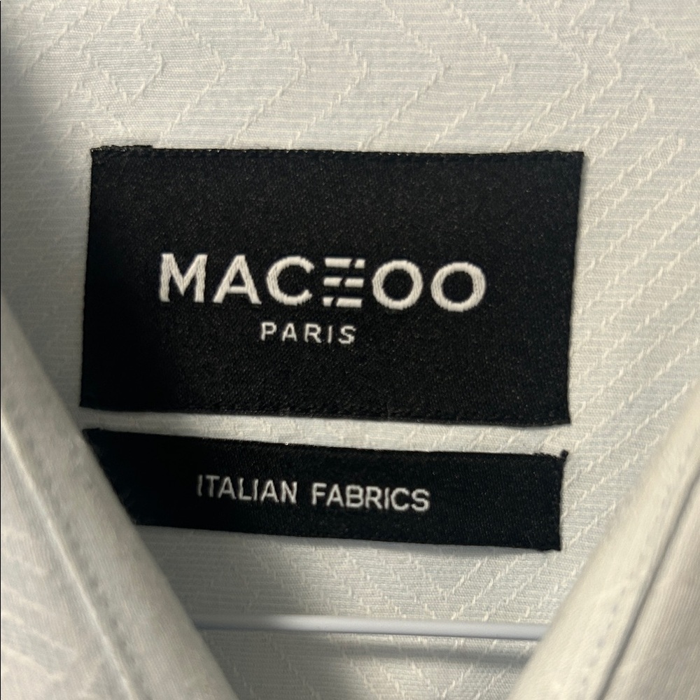 Macsoo Men's Geometric Blue Dress Shirt - Picture 3 of 8